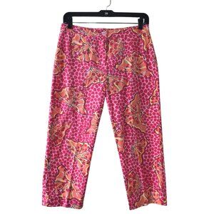 Lilly Pulitzer Pants Women’s 8 P Petite Pink Orange Liza Butterfly Capri Crop 8P